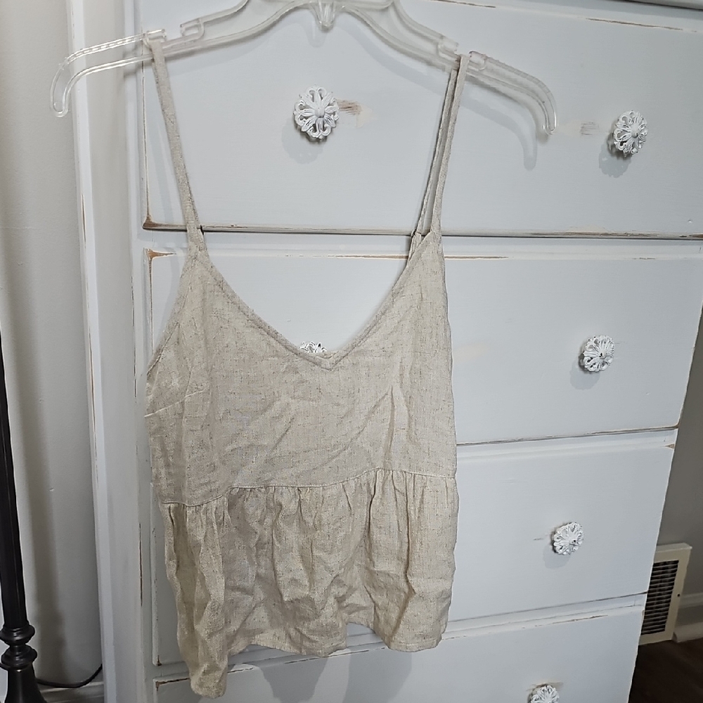 Abercrombie Women's Small Cream Linen Tank